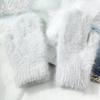 Warmer Rabbit Fur Gloves Female Mittens Winter Outdoor Soft wool Fingerless Gloves winter Gloves for Women Girls christmas Gifts
