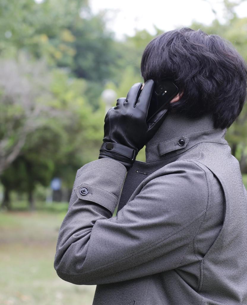 Sankyo Shokai Men's Leather Gloves, Cold Weather, Smartphone Compatible, Hand Stitched: Camel