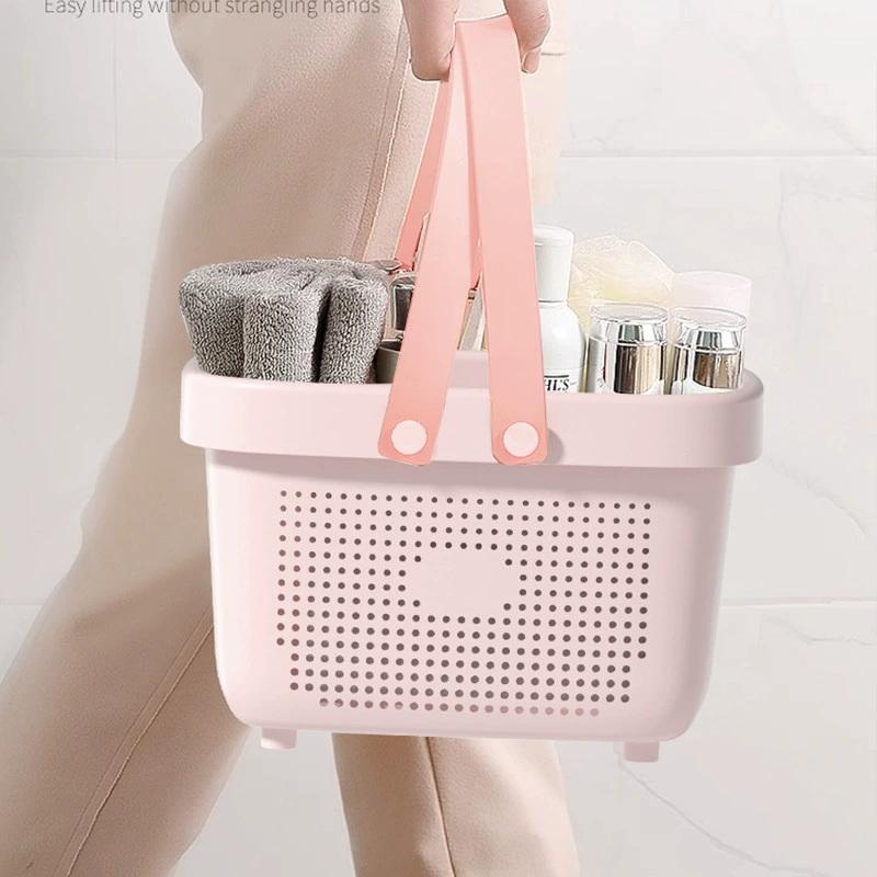 1Pcs Plastic Storage Basket With Handle Portable Shower Caddy Tote Organizer Basket Bin For Bathroom Kitchen Dorm Room Bedroom