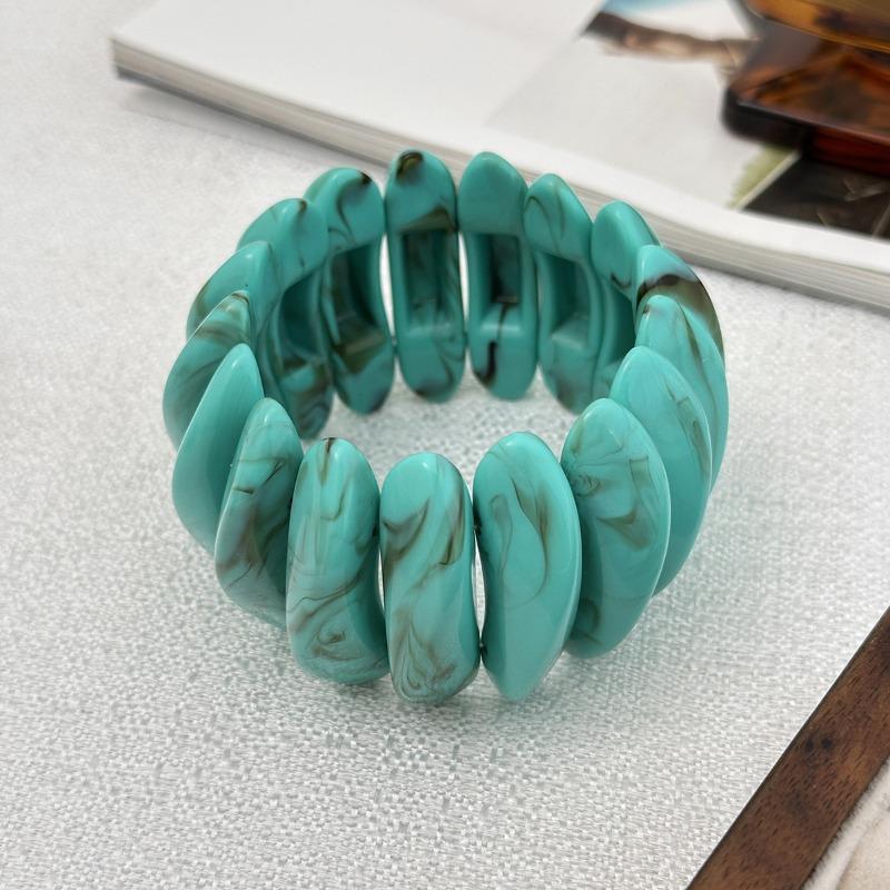 Bracelet Female special-shaped splicing Elastic resin bracelet Niche high-end smudging exaggerated jewelry