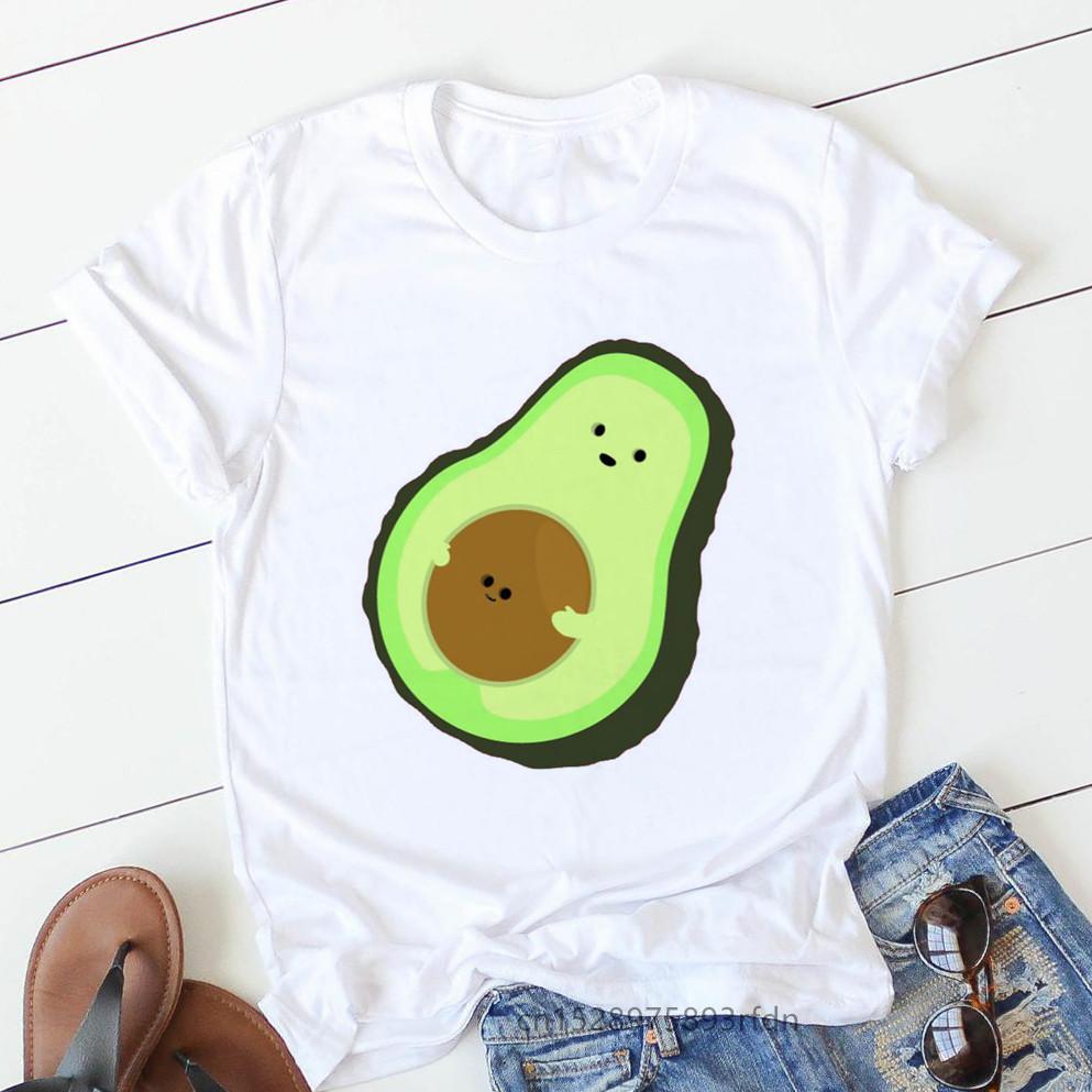 Avocado Funny Women T-Shirts Girl Harajuku Ullzang Graphic Cute Grunge Top Female T Shirt Summer Casual O-Neck Lady Tee Clothing
