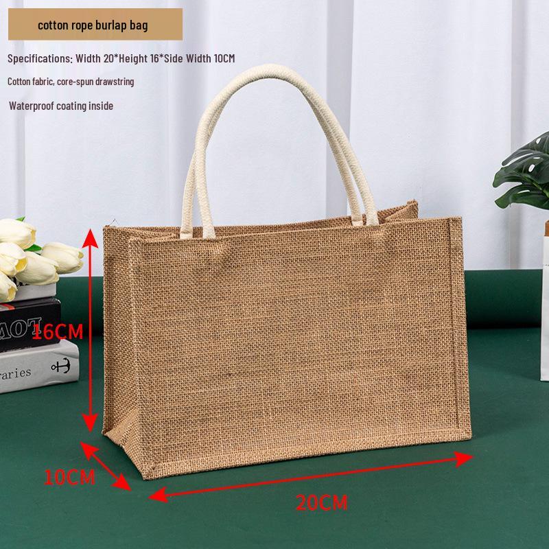 

Пользовательская джутовая и мешковинная сумка-тоут - Льняной подарочный пакет