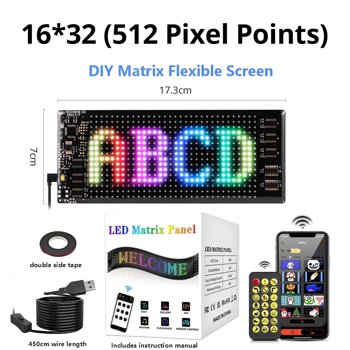 

Светодиодная матричная пиксельная панель DIY прокручивающаяся ночная лампа USB 5V умный экран текстовая анимация водонепроницаемый гибкий дисплей для бара автомагазина USB 10W