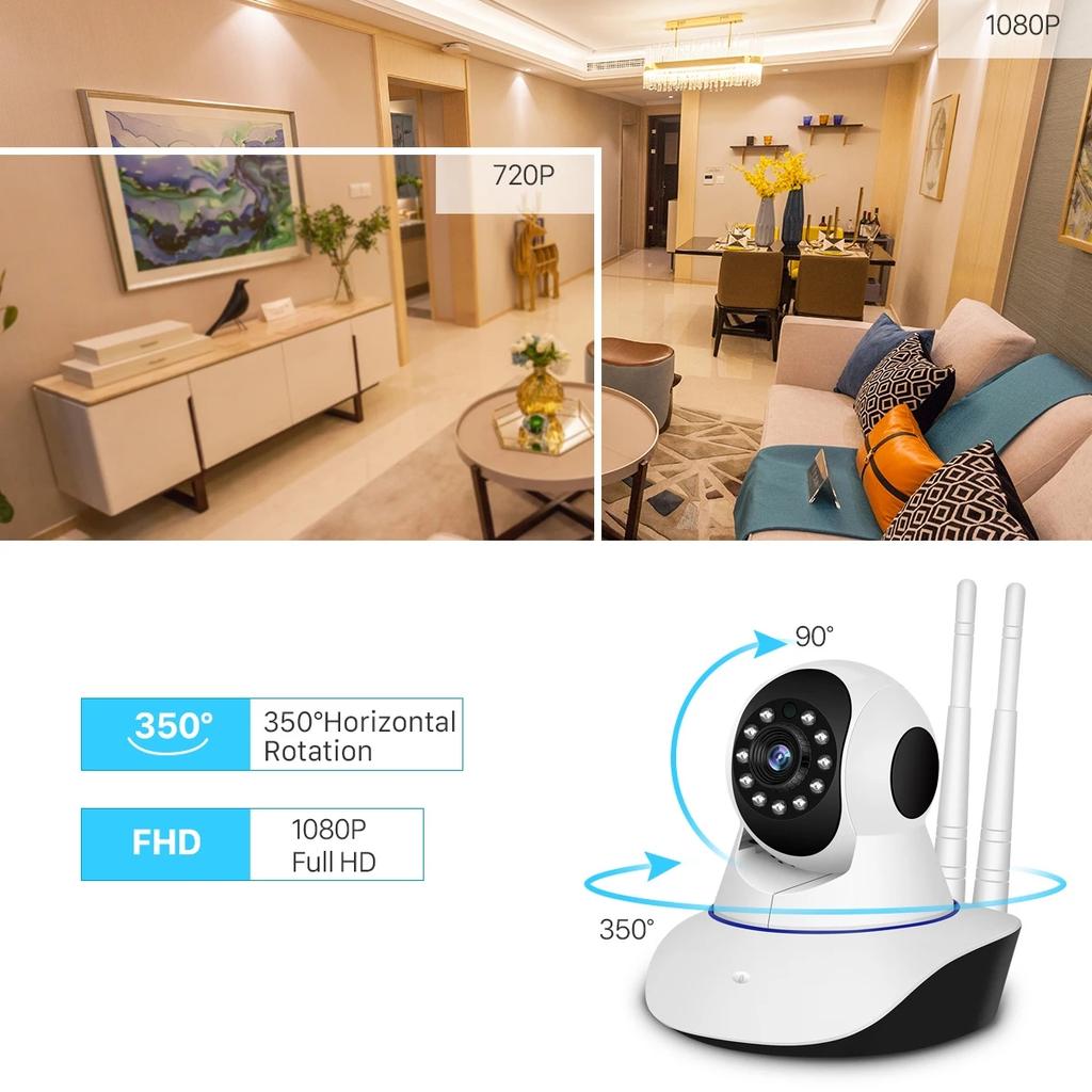 WIFI 1080P Pan Tilt Wireless Camera Indoor Two Way Audio Infrared Home Secuirty Wireless Cameras 15M IR with Lan Port