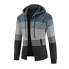 Mens Winter Cardigan Striped Zipper Hoodie Outwear Tops Sweater Blouse Coats