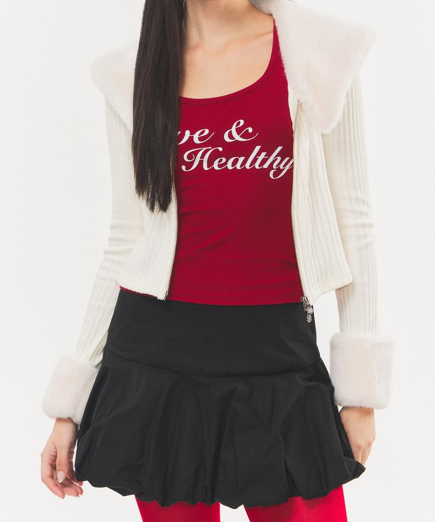 Romantics Balloon Fit Cotton Mini Skirt Black