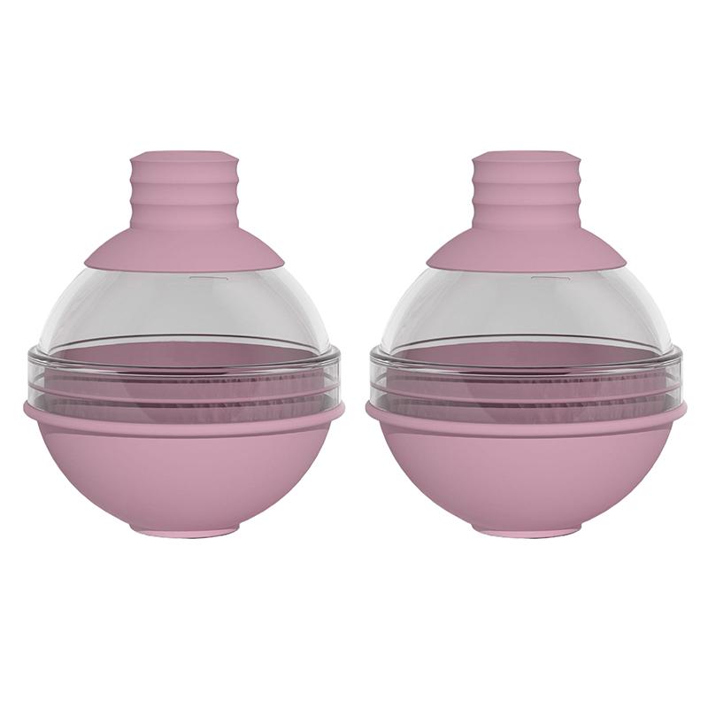 2/4 Grid Silicone Whiskey Ice Ball Maker Mold with Built-In Funnel 3D Baseball Shape Easy Fill And Release for Unique Ice Cubes