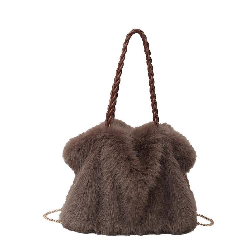 Women's Plush Shoulder Bag Large Capacity Tote Bag