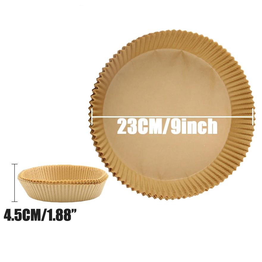 Vzduchová fritéza 23CM Jednorázová pečící papírová vložka Nepřilnavá podložka napařovací hrnec čtvercový kulatý pergamen pro kuchyňské sporáky v mikrovlnné troubě