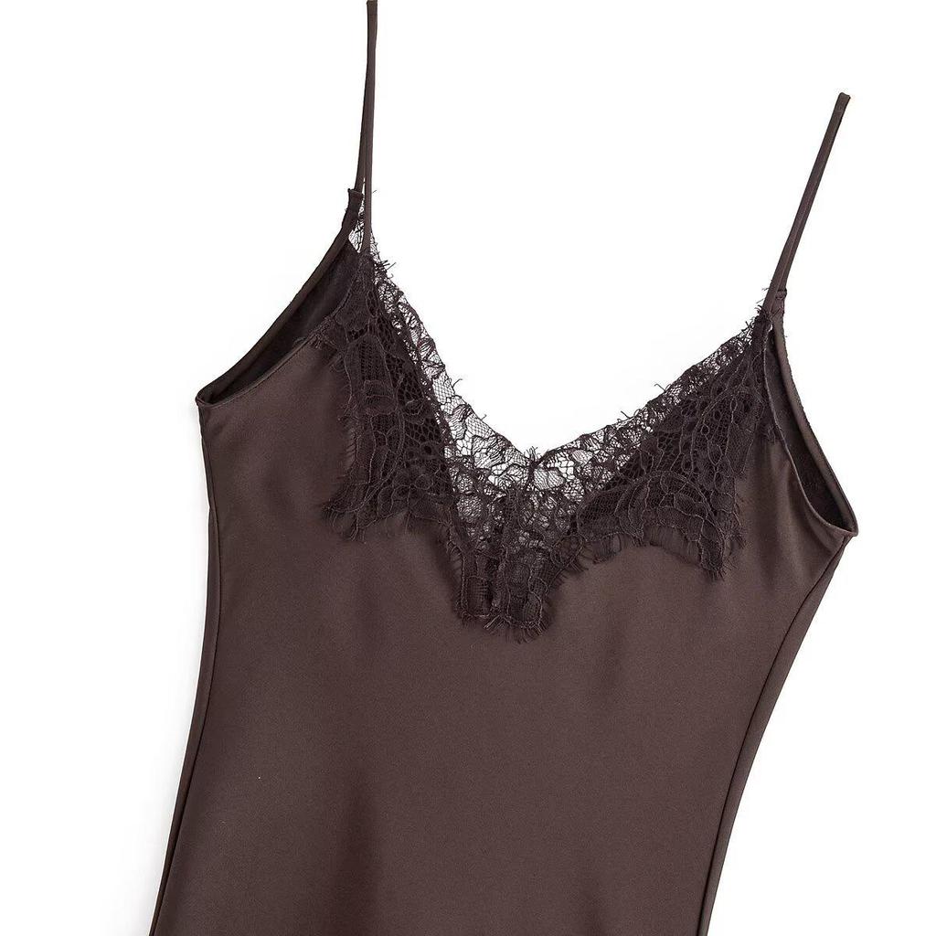 European Style Women's Lace Camisole Dress - Autumn 2025 Collection