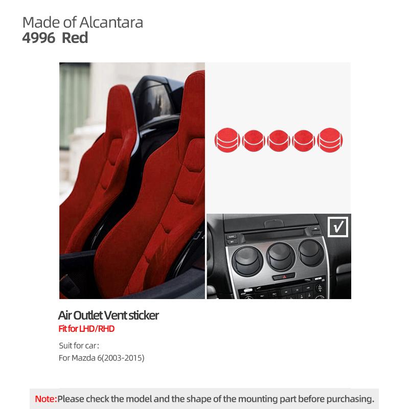 Betterhumz For Mazda 6 2003-2015 Made of Alcantara Center Console Air Vent Outlet Trim Stickers Car Interior Accessories
