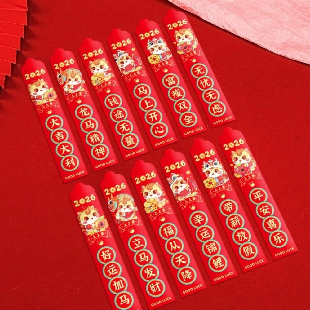 12pcs Chinese Style Draw Lots Red Envelope Traditional Lucky Draw Red Pockets  Spring Festival