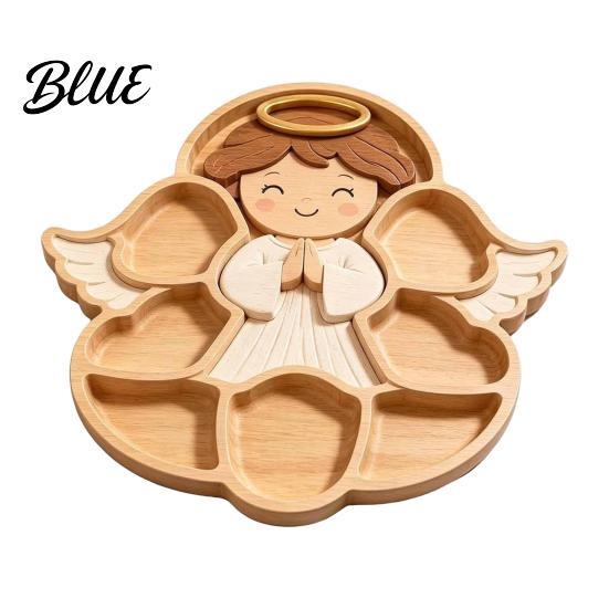 Festive Fruit Dish with Compartments Christmas Tree Serving Platter, Wooden Snack Tray for Holiday Parties, Multi-Compartment Food Display Creative
