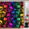 Halloween Shower Curtain Horrible Skull Bathroom Curtain With Hooks Printed Home Decor Curtain