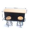 3Pcs/Set Dollhouse Miniature Bar Counter Stool Mini Kitchen Furniture Toys