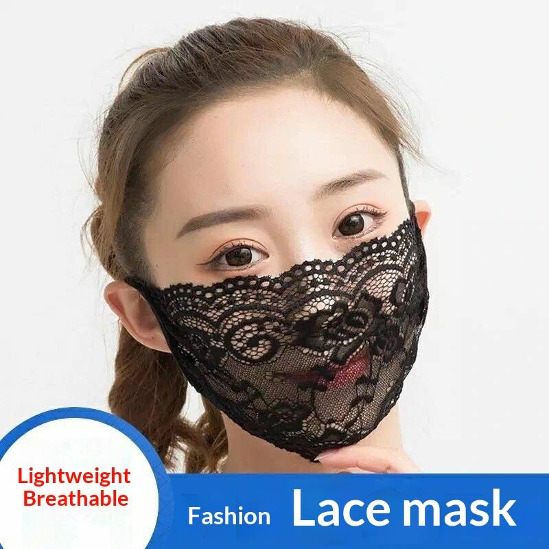 Lace Anti-Uv Sunscreen Mask Breathable Ear Cord Face Cover Scarf Hanging Ear Dust-Proof Scarves Mask Summer Dust-Proof Veil