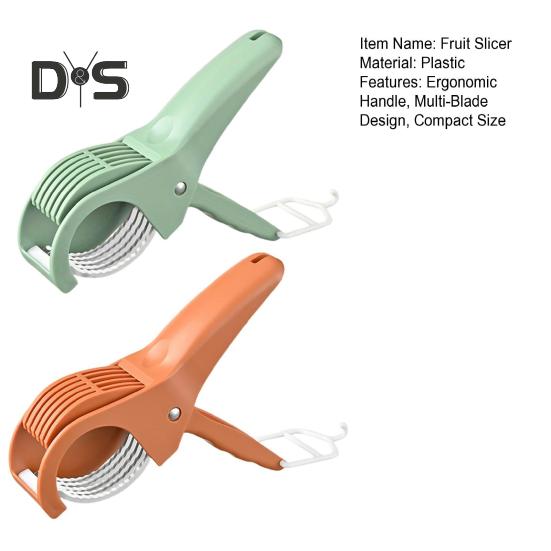 2Pcs Fruit Slicer Ergonomic Handle Multi-Blade Design Kitchen Cutter Fruits Vegetables Slicer Kitchen Utensil