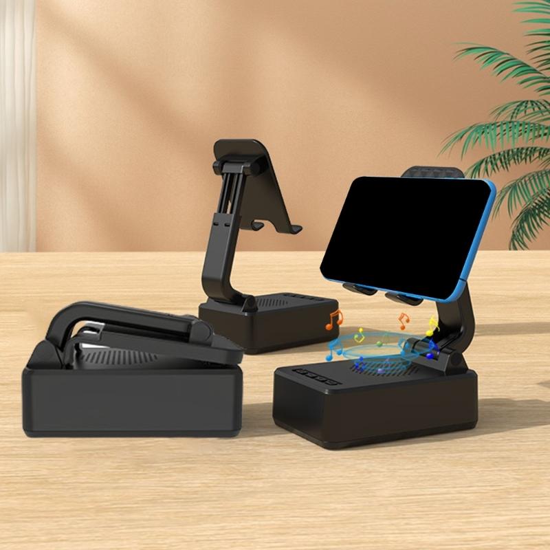 Portable Foldable Phone Stand Speaker Nonslip Base Clear Sound Rotation For Phone Convenient Type C Charging
