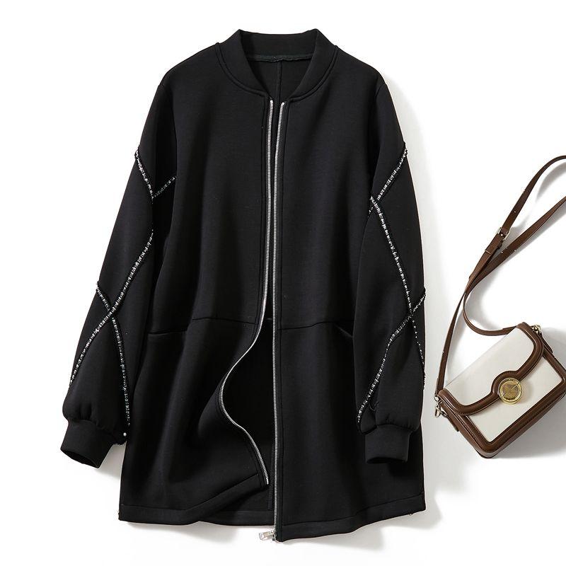 

Export Order! Top Goods ~ Women Raglan Sleeve 3D Stereo Cocoon Shaped Air Cotton Mid-Length Coat Outerwear Double-Sided Split Black 3XL