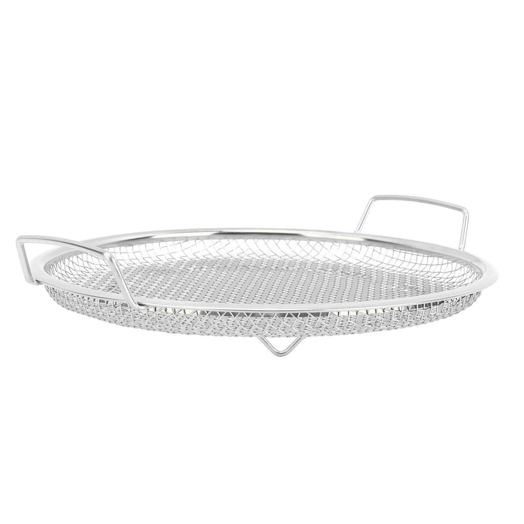 Stainless Steel Fruit Basket Double Handles Metal Mesh Drain Round Tray for Snacks Fruits Vegetables