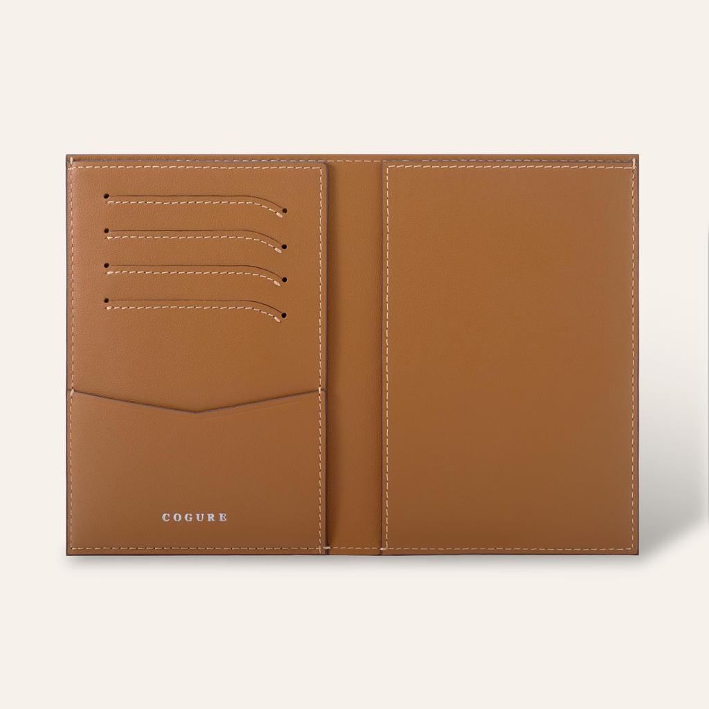 COGURE Genuine Leather Passport Case Cover with Card Pockets and Free Pockets for International Travel and Business Luxury Includes Exclusive COPPAT02