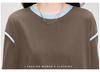 Spring and Autumn Knitted Color blocked Longsleeved T-shirt for Women