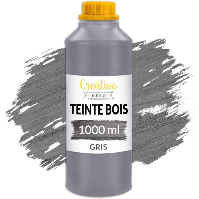 Teinture Bois - Creative Deco - Gris Intense - 1L - Séchage Rapide - Non Toxique