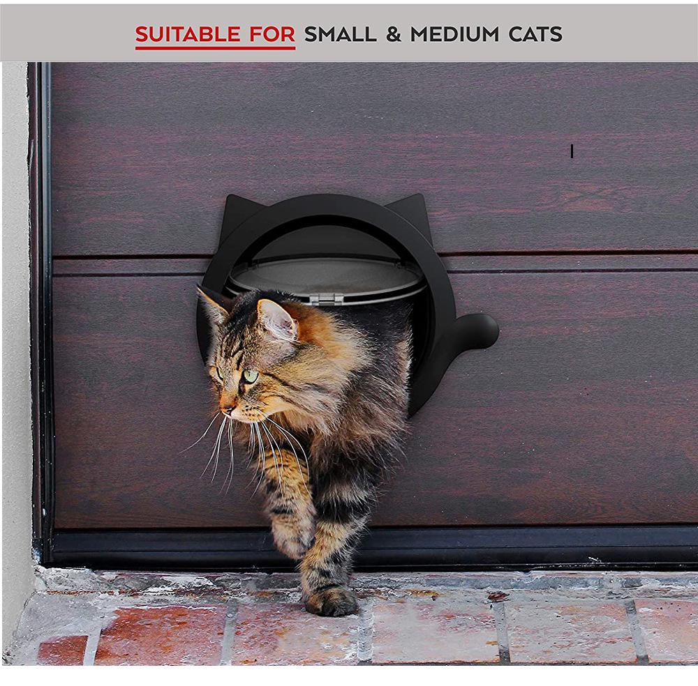 Universal Pet Door Hole for Cats & Dogs - Install on Glass, Wood, or Iron Doors