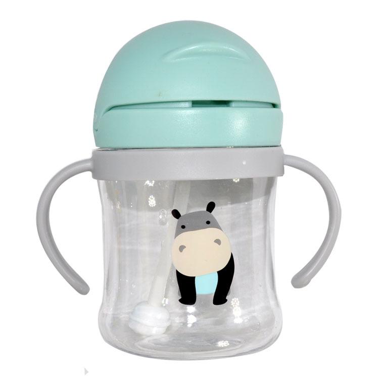 Children's 250ml Straw Sippy Cup with Handle - PC Plastic