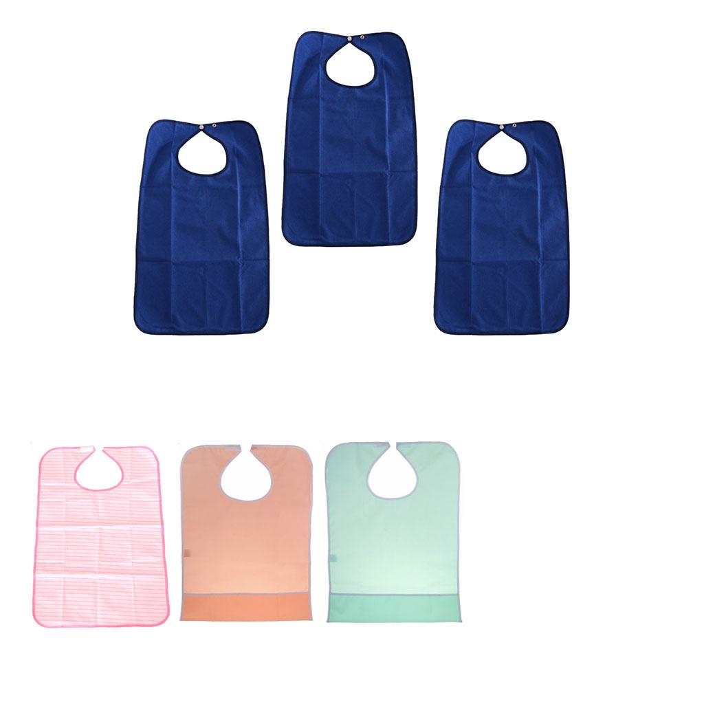 Waterproof Eating Bibs Towel Material Adult Dining Clothing Protector Reusable Patient Bibs for Elderly Mealtime Care