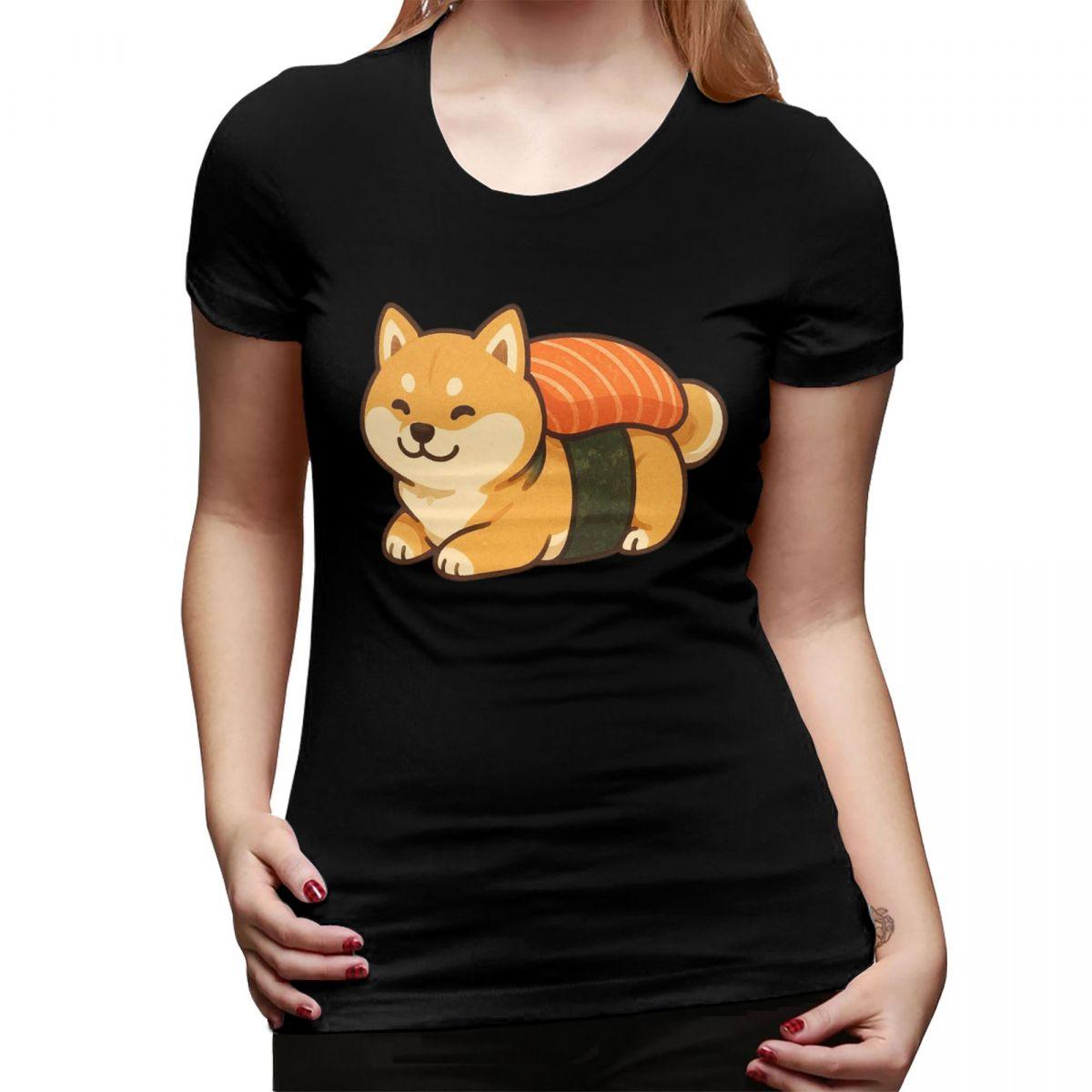 

Sushi Cute Shiba Inu Dog TShirt for Women ONeck Streetwear T Shirts Womens Tees Short Summer Clothes Tops 2XL
