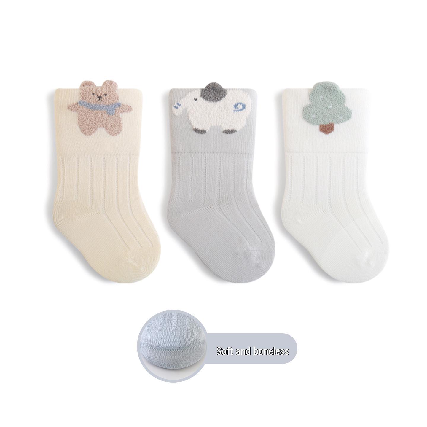 

2025 New Cartoon Baby Socks - Spring & Autumn Cotton, Boneless, Loose-Fit for Boys & Girls - Autumn/Winter Style 3-5 years L (foot length 14-16cm)
