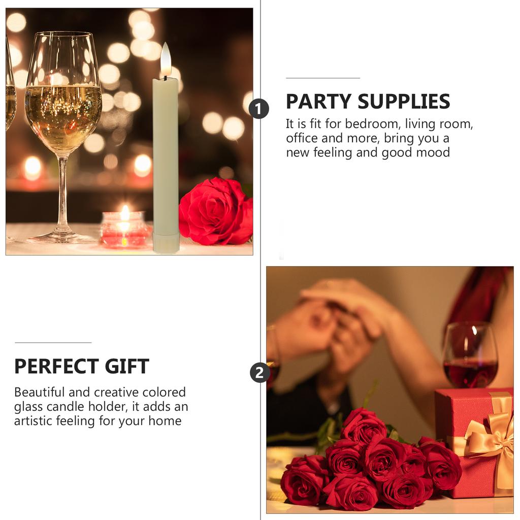 1Set Simulated LED Flameless Candles for Wedding Birthday Halloween Decorative Lights Operated LED Lamp
