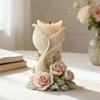 Fish Tail Rose Carving Silicone Molds Cylindrical Silicone Candle Molds For Candle And Soap Chocolate Making Epoxy Resin