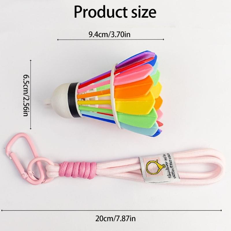 Portable Badminton Shaped Decoration Keychain Polylactic Acid Colorful Designs Multipurpose Accessory for Everyday Life