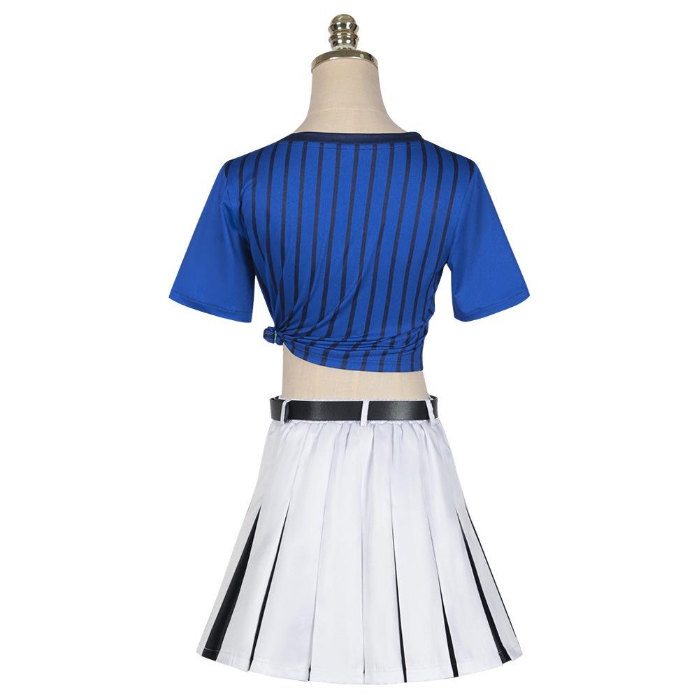 Lock Teieri Blue Anri Cosplay Costume Cheerleading Skirt Dress Uniform Party