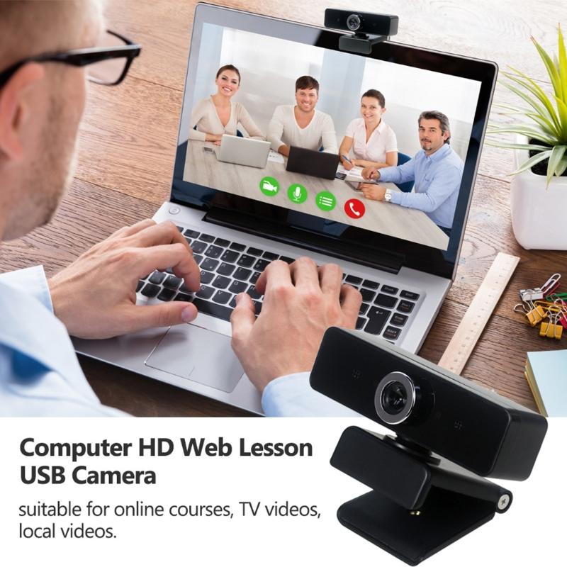 USB Webcam PC Computer Camera with Build-in Microphone Multifunctional Base Mount for Video Conferencing and Streaming