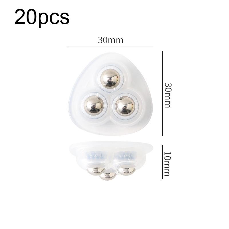 

20pcs Heavy-Duty Mini Rolling Wheels with 360° Swivel Base - No-Drill Installation, Silent Operation, Carbon Steel Bearings