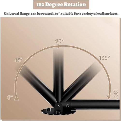 Stainless Steel Closet Pole Holder with Adjustable Flange Sockets, Round Extension Rod for Angled Walls, Wardrobe Clothes Hanging Flange Holder Bracke