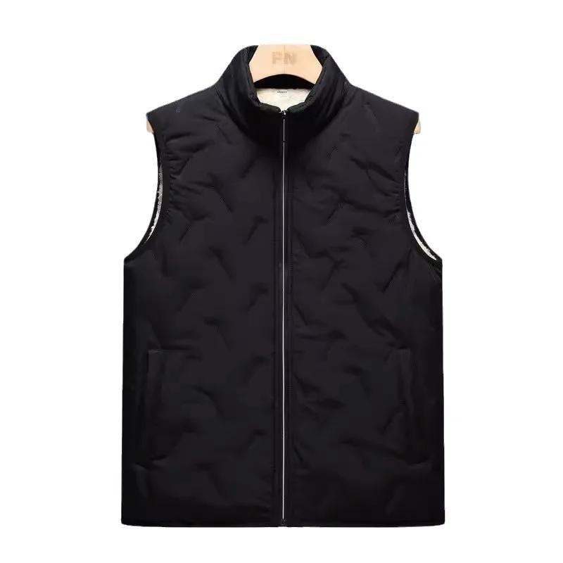 

Мужской ультразвуковой флисовый жилет на хлопковой подкладке, повседневный, модный, теплый, в стиле папы, жилет мотоциклиста, хлопковая спинка XXXXL чёрный