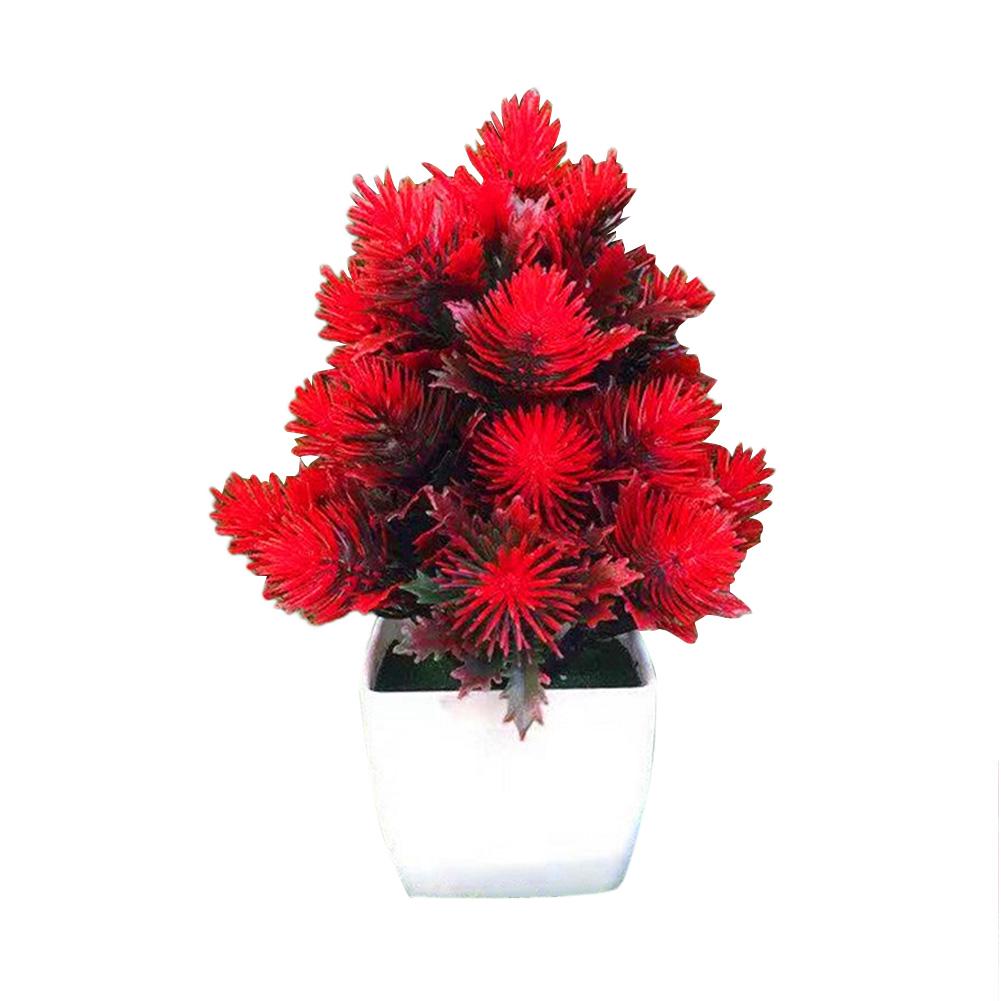 

Искусственная сосна Бонсай с горшком, 12*20 см красный