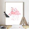 Watercolor Flamingo Canvas Painting Modern Living Room Bedroom Study Art Decor