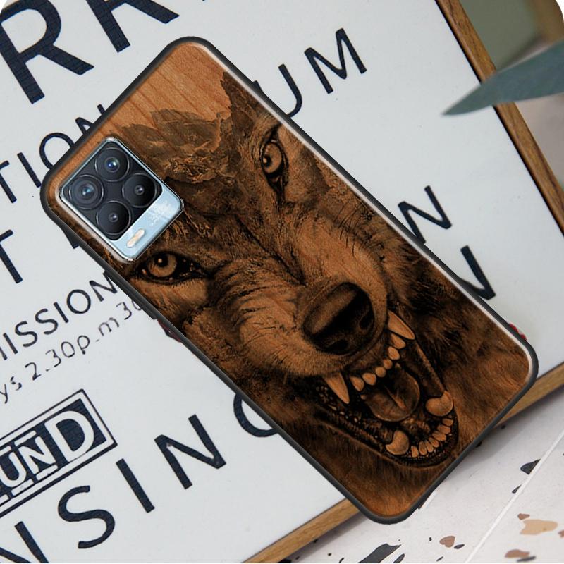 Wolf Bike Butterfly Wood For Realme GT Neo 2 GT Master C21 C3 8i 7 8 Pro Case Cover For OnePlus 9R 8T Nord2 9 Pro