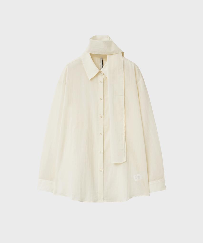 Noir For Woman Pale Scarf Loose Fit Shirt (Buttercream)