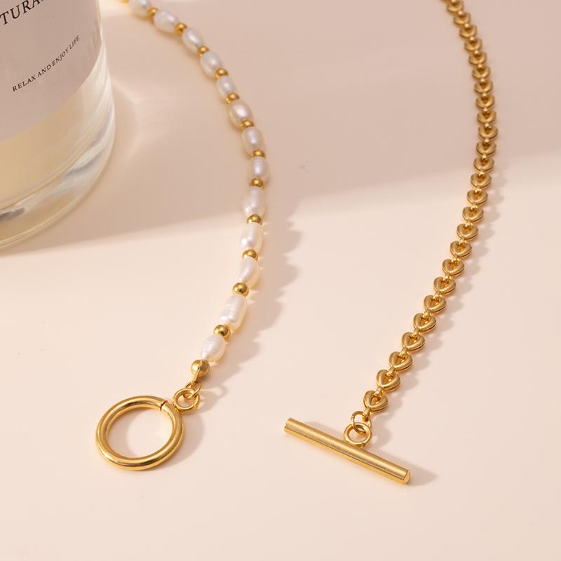 316L Stainless Steel OT Clasp Pearl Necklaces Bracelets Foxanry Creative Trendy Elegant Non-fading Wedding Jewelry Gifts EL0101