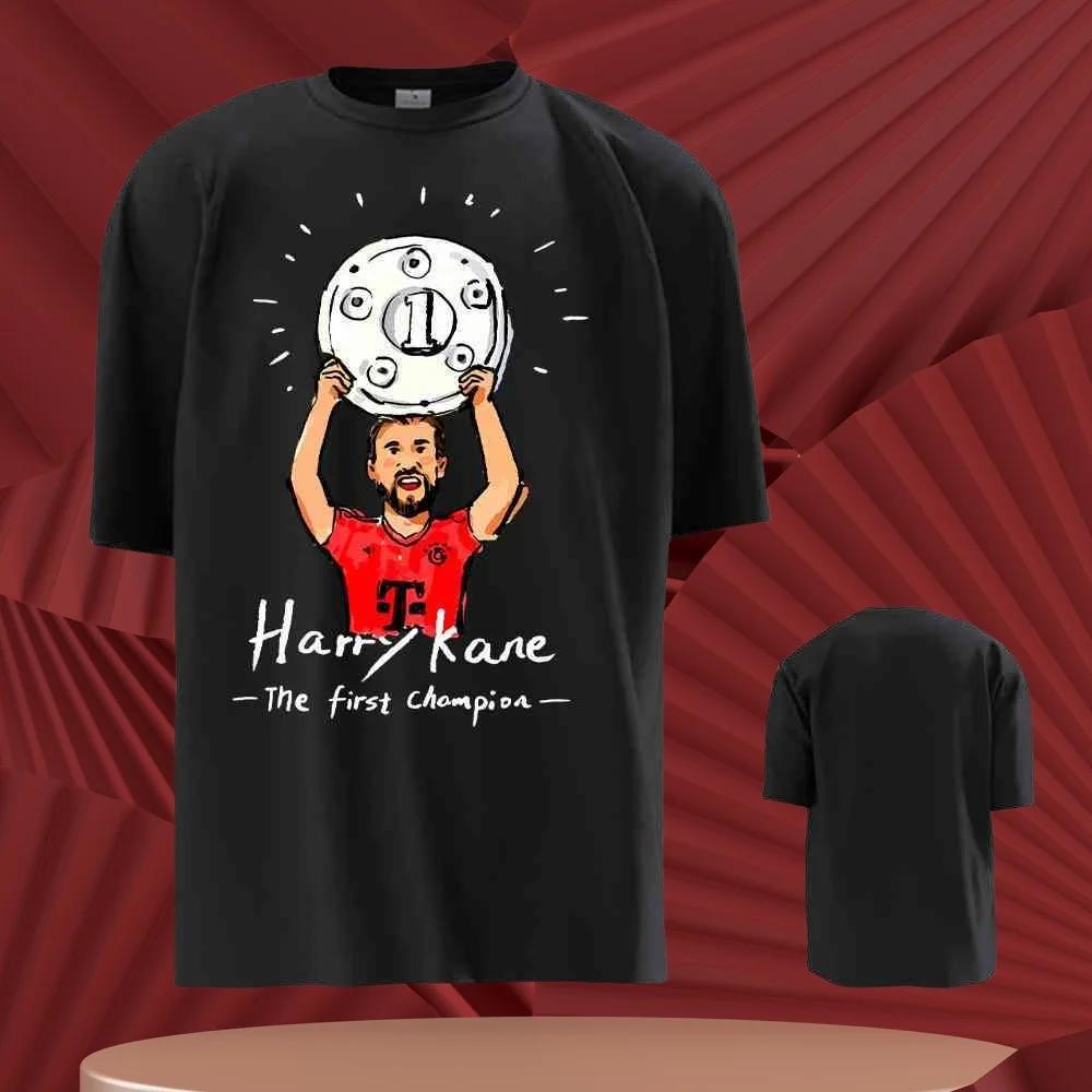 

2025 Хлопковая футболка с принтом «Первый чемпионский день в карьере Кейна», «Победители Лиги чемпионов Бавария», с коротким рукавом XL