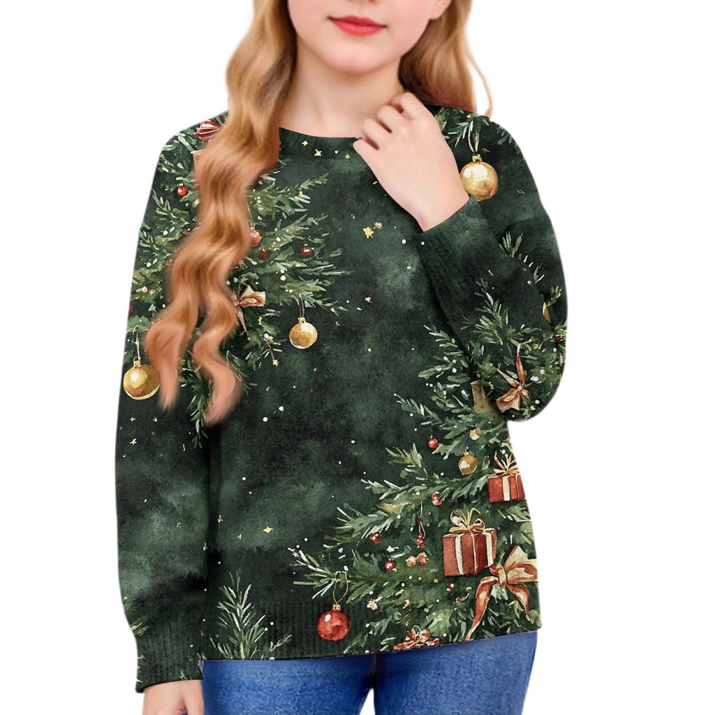 Christmas Day Sweatshirts For Children Boys And Girls Knit Sweater Cute Shirt Fall Crewneck Pullover Tops