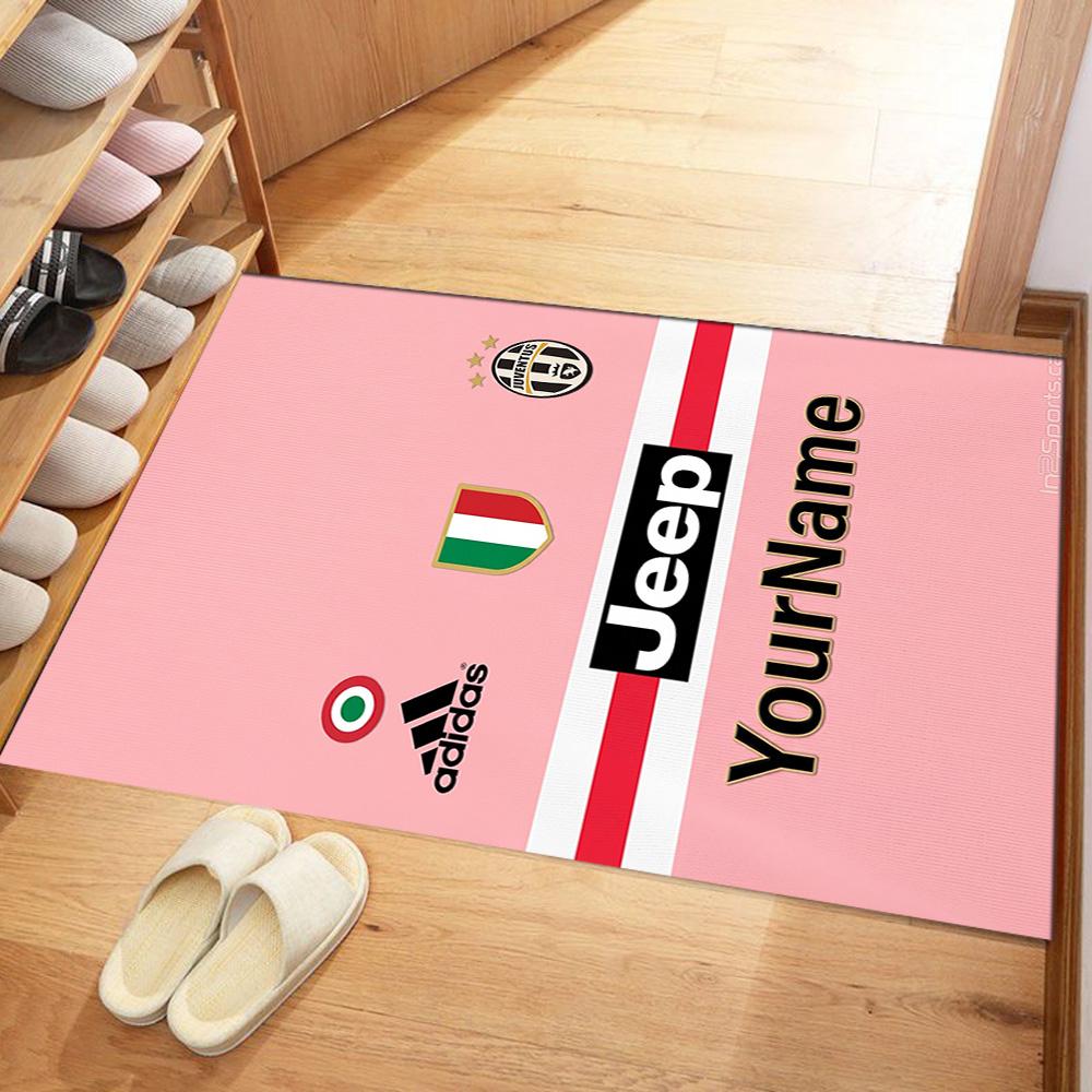 Juventus Customize Your Name Area Rug Perfect for Balcony Kitchen Bedrooms Entryway Antislip Carpet Office Home Decor Wedding Party Gift