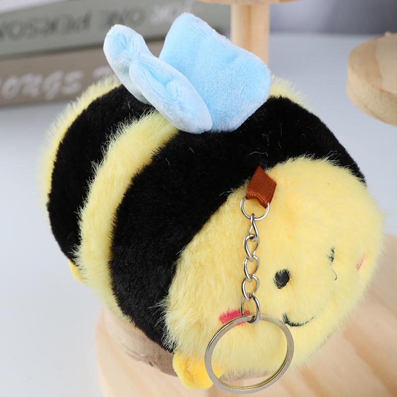 Plush Cute Bee Cartoon Doll Keychain Pendant For Backpack Ornament And Kids Gift