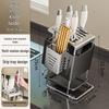 Stainless Steel Knife Holder with Chopstick Caddy